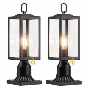 NEW 2 Pack Outdoor Dusk to Dawn Aluminum Lights with Base Hardwired Waterproof